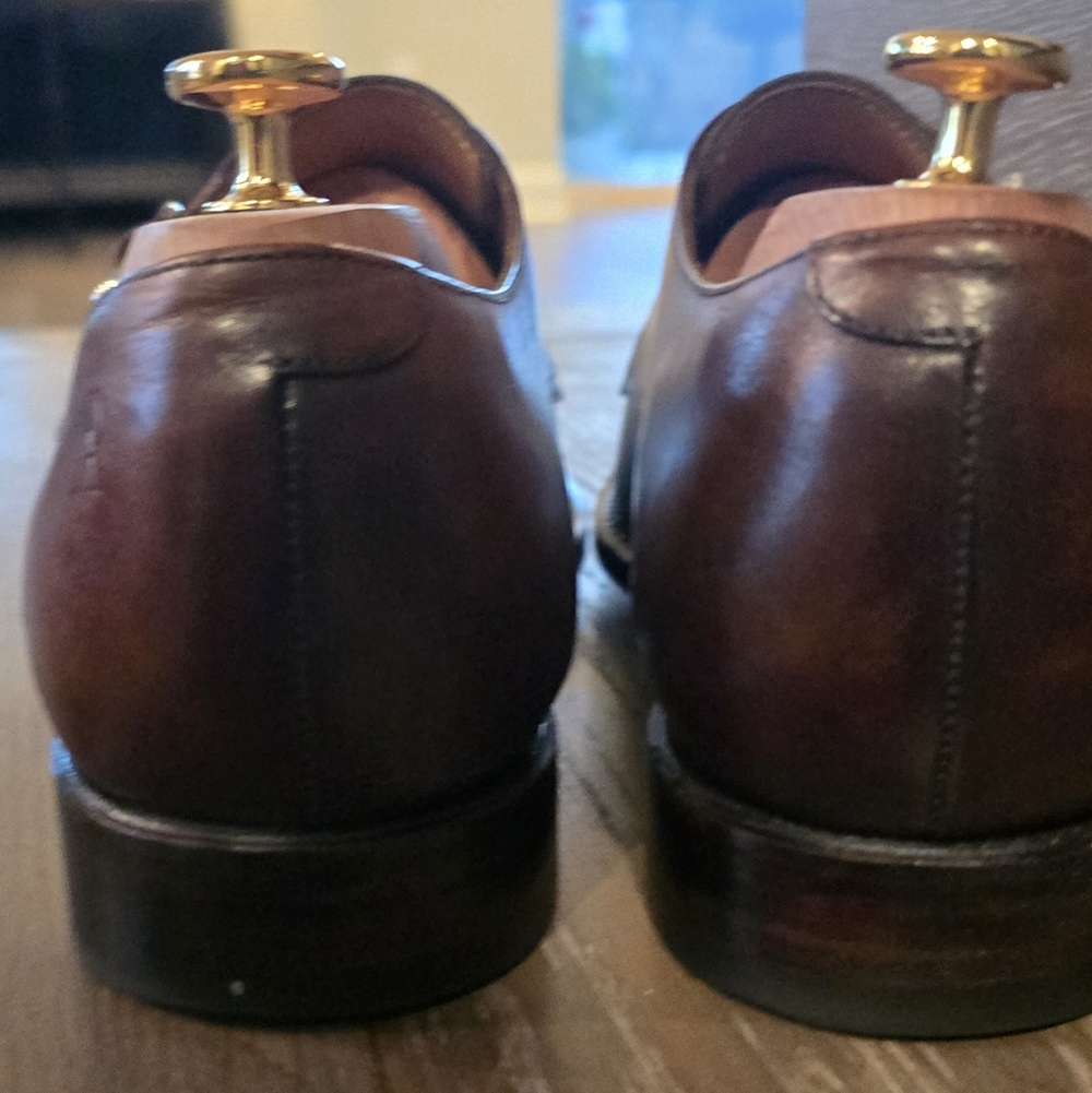 Classic Brown Leather Double Monk Strap Shoes - Picture 8 of 8